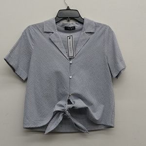 Eden Society Lt. Blue/White Stripe Button Down Tee